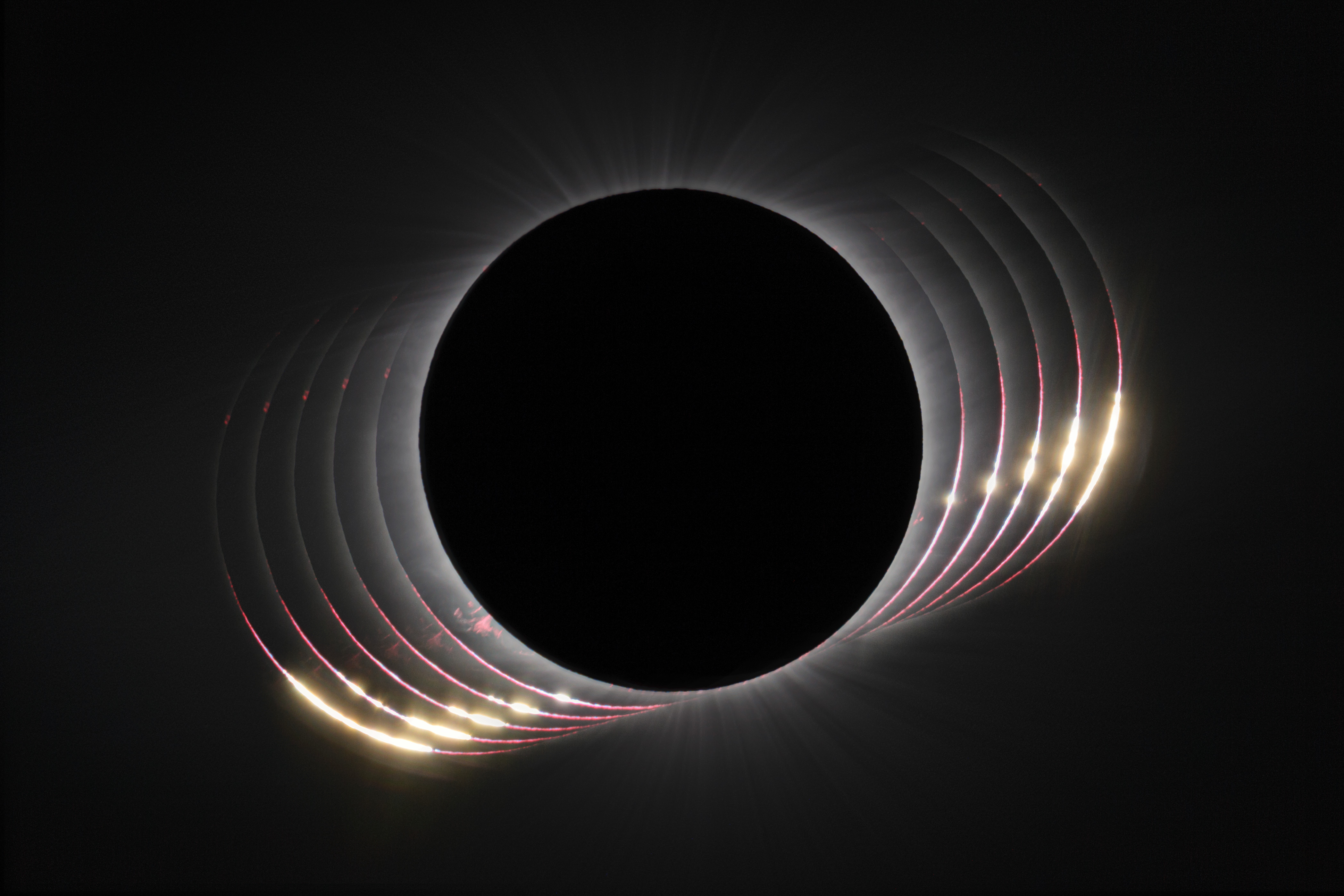 Pérolas de Baily observadas durante um eclipse solar