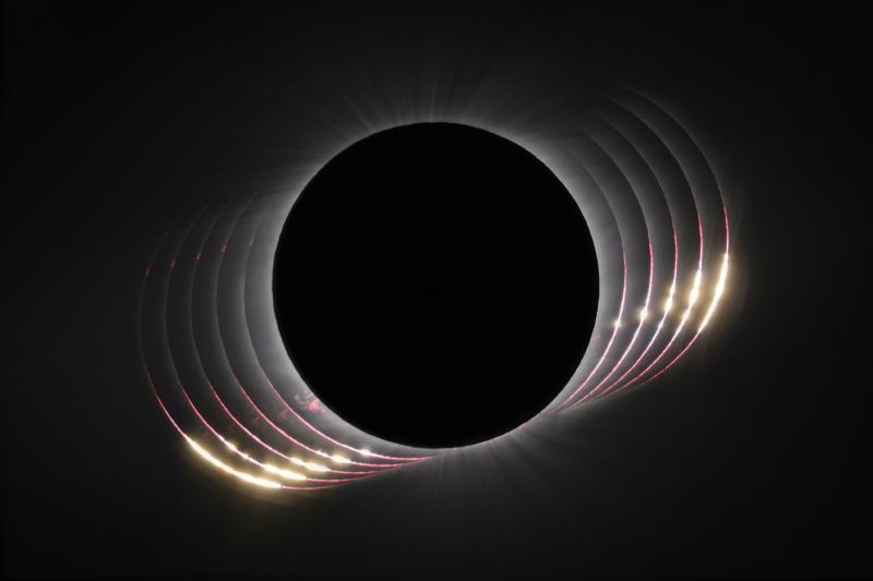 Pérolas de Baily observadas durante um eclipse solar