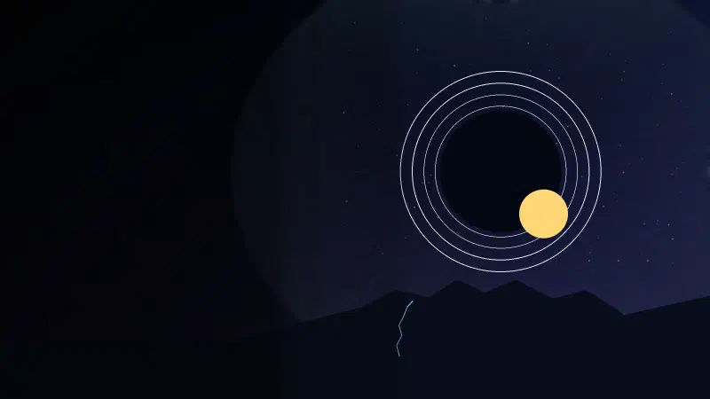 Ilustração editorial do eclipse solar total de 12 de Agosto de 2026 sobre o horizonte de Portugal